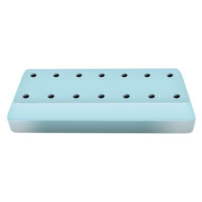 Kerr Magnetic Bur Block, Rectangular, 14-Hole, Sky Blue, #31800 thumbnail 4