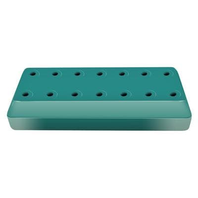 Kerr Magnetic Bur Block, Rectangular, 14-Hole, Teal, 3" x 1.25" x 0.5", #31811DX thumbnail 6