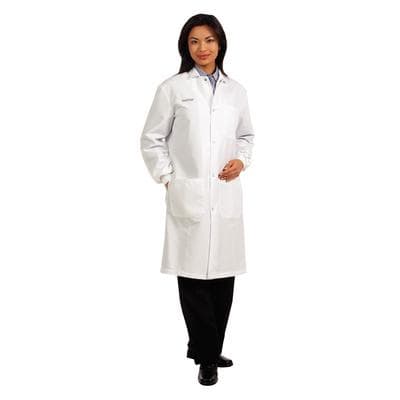 Fashion Seal Healthcare® Unisex Lab Coat, Snap Front, White, Large, 41", 80/20 Poly-Cotton thumbnail 2