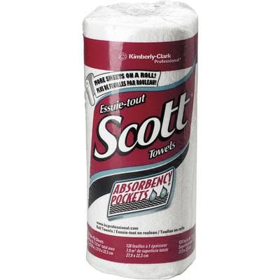Scott® Paper Towels, White, 128 Sheets per Roll, 20 Rolls/Pack, 39109 - Scott® Paper Towels – White, 20 Rolls/Pkg - Scott® Paper Towels – White, 20 Rolls/Pkg - Image 1