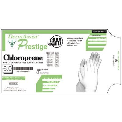 DermAssist Prestige Chloroprene Sterile Surgical Gloves, Latex-Free, Powder-Free, Size 6, Textured, Bisque, 25 Pairs/Box, 134600 thumbnail 4