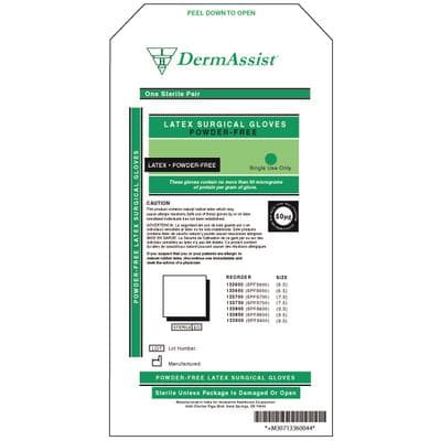 DermAssist® Latex Surgical Gloves, Sterile, Powder-Free, Fitted Size 6, Natural, 50 Pairs/Box, 4 Boxes/Case thumbnail 2
