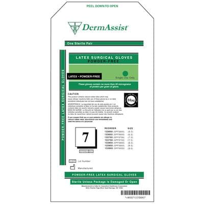 DermAssist® Latex Surgical Gloves, Sterile, Powder-Free, Textured, Fitted Size 7, Natural, 50 Pairs/Box, 4 Boxes/Case thumbnail 2