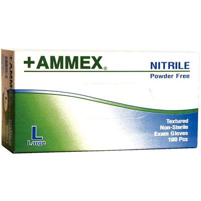 Ammex Professional Blue Nitrile Exam Gloves, Powder Free, Latex Free, Non-Sterile, Textured, Large, 100/Box thumbnail 14