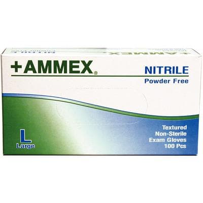 Ammex Professional Blue Nitrile Exam Gloves, Powder Free, Latex Free, Non-Sterile, Textured, Large, 100/Box thumbnail 15