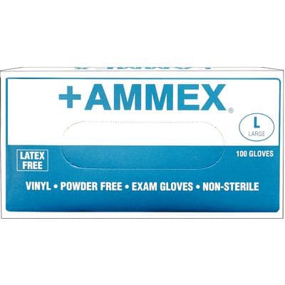 +Ammex Vinyl Exam Gloves, Powder Free, Non-Sterile, Medium, Clear, 100/Box thumbnail 14