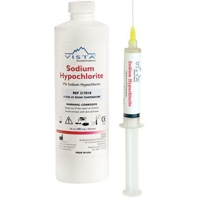 Vista Apex Sodium Hypochlorite 3% Pre-Filled Syringes, 12cc, 10/Pack with 27ga Appli-Vac Side-Vent Irrigating Tips, #502315 thumbnail 4