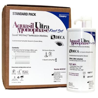 Aquasil Ultra DECA Smart Wetting VPS Impression Material, Cartridge Refill, Monophase, Fast Set, 380 ml, 2/Pk, 678797 thumbnail 13