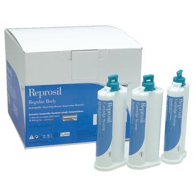 Reprosil Hydrophilic Vinyl Polysiloxane (VPS) Impression Material, Regular Body, Blue, 50 ml Cartridges, Bonus Pack of 12, 626240 thumbnail 5
