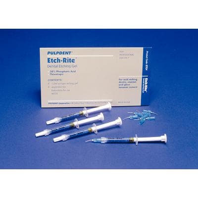Etch-Rite Dental Etching Gel, 38% Phosphoric Acid, Standard Kit, 4 x 1.2 mL Syringes with 8 Pre-Bent Applicator Tips, ETCH thumbnail 25