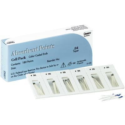 Dentsply Sirona Absorbent Paper Points, .04 Taper, #35 (Green), Sterile, Cell Pack, 180/Pk, 670190 thumbnail 13