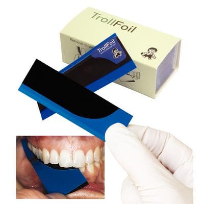 TrollFoil Pre-Mounted Double-Sided Articulating Foil, 8 Microns, Blue, 3" x 3/4", 500/Box, 12000501 thumbnail 15