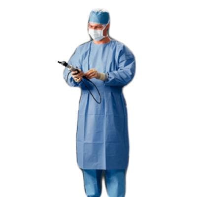 Halyard Procedure Gown, Knit Cuffs, Blue, One Size Fits All, 10/Pkg thumbnail 3