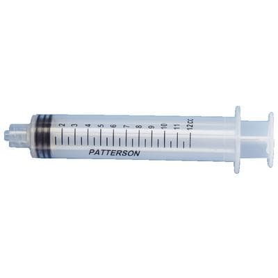 Patterson® Endodontic Luer Lock-Type Syringes, 12 cc, Disposable, Polypropylene, 100/Pkg thumbnail 2
