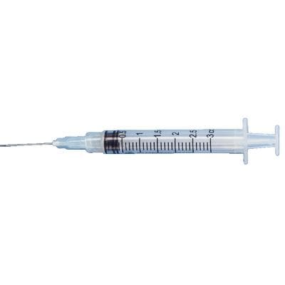 Patterson® Endodontic Syringe with Irrigation Needle, 3 cc Luer Syringe, Side-Vented 23 Gauge Needle, Disposable, Blue, 100/Pkg thumbnail 2