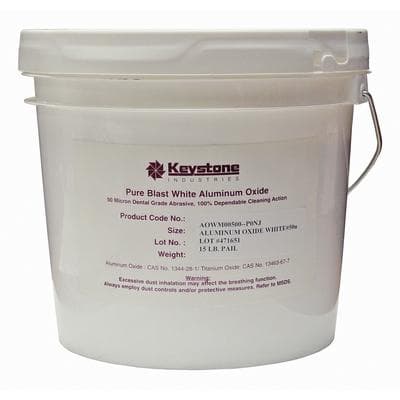 Keystone Pure Blast White Aluminum Oxide Air Abrasive Powder, 50 Micron, 240 Grit, 15 lb Bucket, 1010002 thumbnail 5