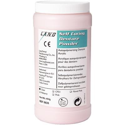 Lang Self Curing Denture Powder Only - Clear, 1 lb (454 g) - Lang Self Curing Denture Powder Only - Clear, Self-Curing Denture and Repair - Image 1