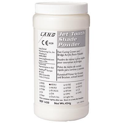 Jet Tooth Shade Self-Curing Acrylic Resin Powder, Shade A1 (60), 1 lb Bottle thumbnail 2