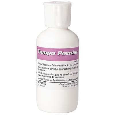Tempo Short Term Very Soft Reline Powder, Pink, 4 oz Bottle - Tempo Short Term Very Soft Reline for Temporary Cushion Treatment, Pink Powder - Image 1