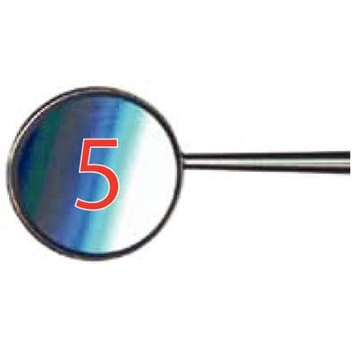 PDT Cruise Line Mouth Mirror, #5 (15/16") Rhodium-Coated Front Surface, Cone Socket, Stainless Steel, 1/Pk, T050 thumbnail 18