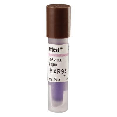 3M Attest Biological Indicator 1262P, Steam Sterilization, 48-Hour Readout, Brown Cap, 25/Box thumbnail 22