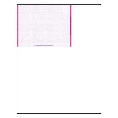 Laser Horizontal Tamper-Resistant Prescription Blanks, Nonpersonalized, 8.5" x 11" (5.5" x 4.25" Detached), 100/Pkg - Laser Horizontal Tamper-Resistant Prescription Blanks – Nonpersonalized, 8 1/2" W x 11 H, 5 1/2" W x 4 1/4" H (detached), 100/Pkg - Laser Horizontal Tamper-Resistant Prescription Blanks – Nonpersonalized, 8 1/2" W x 11 H, 5 1/2" W x 4 1/4" H (detached), 100/Pkg - Image 1