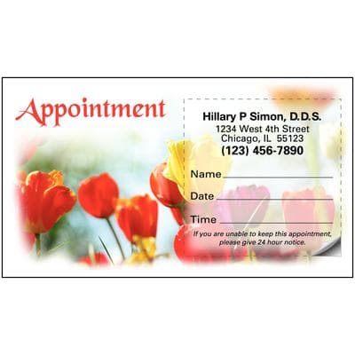 4 Seasons Assortment Sticker Appointment Card, 3-1/2" W x 2" H, 500/Pkg - 4 Seasons Assortment Sticker Appointment Card, 3-1/2" W x 2" H, 500/Pkg - Seasonal Assortment Sticker Appointment Card - Image 1