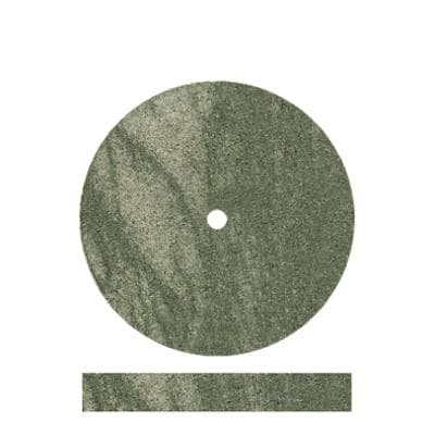 Dedeco Classic Green Medium Rubber Polishing Wheel, 7/8" x 1/8", Square Edge, Aluminum Oxide, 100/Box, 5006 thumbnail 13