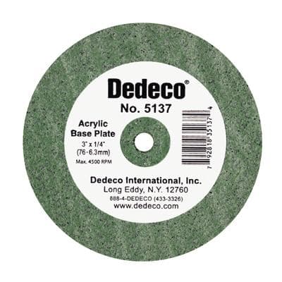 Dedeco Acrylic Base Plate Lathe Wheel, 3" x 1/4", Green, Coarse, 1/Pk, 5137 thumbnail 12