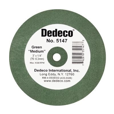 Dedeco Traditional Lathe Wheel, Green Medium, 3" x 1/4", 1/Pk, 5147 thumbnail 12