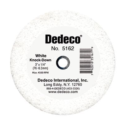 Dedeco White Knock-Down Lathe Wheel, 3" x 3/8", Plastic Center, 1/Pk, 5162 thumbnail 11