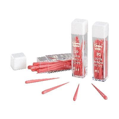 Dentsply Maillefer Gutta Percha Points, Hand Rolled, Color Coded, Assorted X-Fine to Medium, 20 Points/Vial, 6 Vials/Box, 670944 thumbnail 2