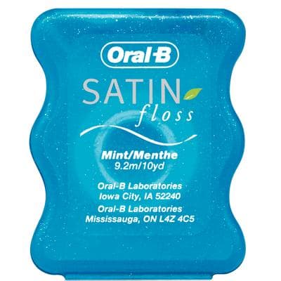Oral-B Satin Floss, Mint, Waxed Tape, 10 yd Compact Spool, 144/Case thumbnail 7