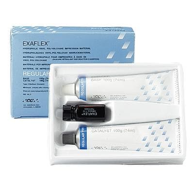 GC America Exaflex Hydrophilic VPS Impression Material, Regular Body, Standard Pack, Blue, 74 mL Base & 74 mL Catalyst, 138901 thumbnail 11