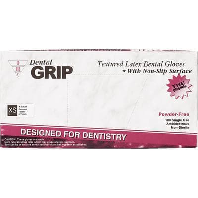 Dental Grip® Latex Powder Free Exam Gloves, Non-Sterile, Textured, Ambidextrous, Extra Small, 100/Box, 10 Boxes/Case, 115050 - Dental Grip® Latex Powder Free Gloves – 100/Box, 10 Boxes/Case - Extra Small - Image 1