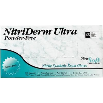 NitriDerm® Ultra Blue Nitrile Exam Gloves, Powder Free, Non-Sterile, Textured, Extra Small, 100/Box, 10 Boxes/Case, #157050 thumbnail 4