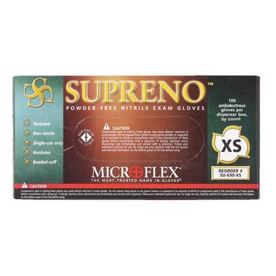 Microflex Supreno SE PF Nitrile Exam Gloves, Powder-Free, Non-Sterile, X-Small, Blue, 100/Box, SU-690-XS thumbnail 11