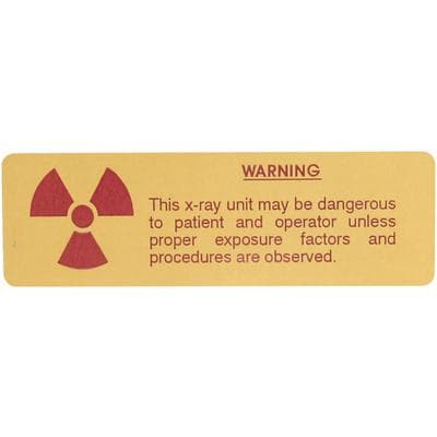 Radiation Caution Label, 1.5" x 4", Warning, Red/Yellow, 5/Pkg, RCL thumbnail 4