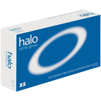 Halo Nitrile Exam Gloves, Extra Small, Powder-Free, Textured, Blue, 100/Box, DAS-HAL100XS thumbnail 16