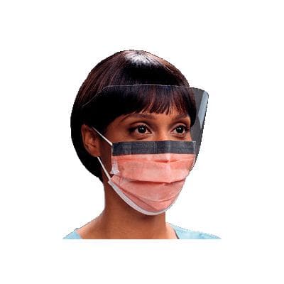 Halyard Fluidshield Procedure Mask, ASTM Level 3, Earloop, with Wraparound Splashguard Visor, Orange, 25/Box, 47147 thumbnail 10