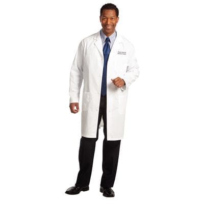Fashion Seal Healthcare® Men's Lab Coat, White, Large, 80% Polyester/20% Cotton, 3 Pockets, Style 412 thumbnail 2