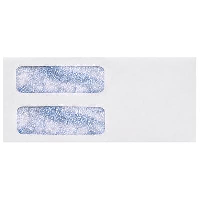 Patterson Office Supplies Double Window Envelopes, 8-7/8" W x 3-7/8" H, Security-Lined, Gummed-Flap, White, 500/Pkg - Double Window Envelopes - 8 7/8" W x 3 7/8" H, Security-Lined, Gummed-Flap - Image 1