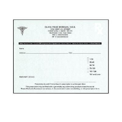West Virginia Prescription Blanks, 1 Part, Personalized, 5-1/2" W x 4-1/4" H, 100 Sheets/Pad, 10 Pads/Pkg - West Virginia Prescription Blanks – 1 Part, Personalized, 5-1/2" W x 4-1/4" H, 100 Sheets/Pad, 10 Pads/Pkg - West Virginia Prescription Blanks – 1 Part, Personalized, 5-1/2" W x 4-1/4" H, 100 Sheets/Pad, 10 Pads/Pkg - Image 1