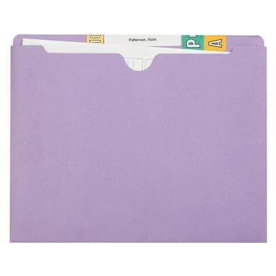 11-pt Color-Coded Thumb Cut Top-Tab File Pocket, 11-3/4" x 9-1/2", Green, 100/Box - 11-pt Color-Coded Thumb Cut Top-Tab File Pocket, 11-3/4" x 9-1/2", 100/Box - Green - Image 1