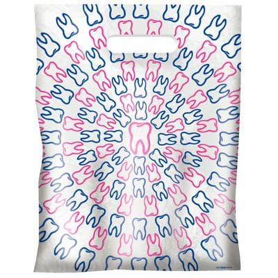 Dental Scatter Bags, Tie Dye Teeth Design, 7-1/2" W x 10" H, Clear, 100/Pkg - Dental Scatter Bags – 100/Pkg - Tie Dye Teeth, 7-1/2 W x 10 H, 100/Pkg - Image 1