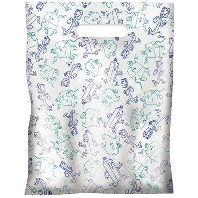 Dental Scatter Bags, Two-Color Design, Clear, 7-1/2" W x 10" H, 100/Pkg - Dental Scatter Bags – 100/Pkg - Running Dental Supplies, 7 1/2" W x 10" H - Image 1