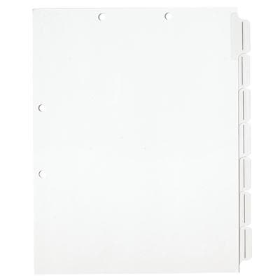 Patterson Office Supplies Writable 7-Tab Chart Divider Set, 11" x 8-1/2" with 1/2" Tab Extensions, White, 30 Sets/Box - Writable 7-Tab Chart Divider Set, 11" x 8-1/2" with 1/2 tab extensions, 30 Sets/Box - Writable Seven-Tab Chart Divider Set - Image 1