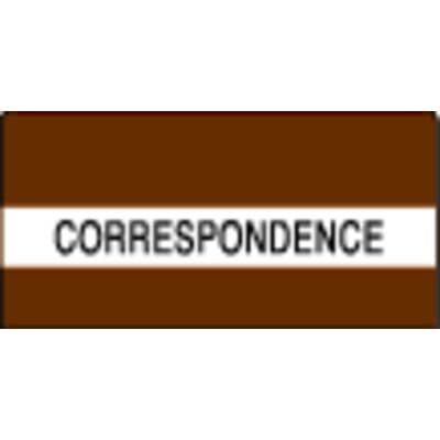 Patterson Office Supplies Index Tab, 1-1/2" W x 1-1/2" H, 102/Pkg - Correspondence, Brown Stripes - Index Tab, 1-1/2" W x 1-1/2" H, 102/Pkg - Correspondence, Brown Stripes - Image 1
