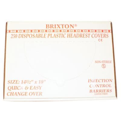 Brixton Disposable Plastic Headrest Covers, Large, 10" x 14.5", Clear, 250/Box, 501L thumbnail 15