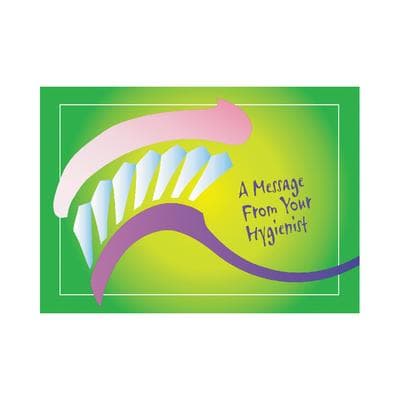 Reminder (DDS) Personalized Postcards, Hygienist Neon Toothbrush Design, 6" W x 4-1/4" H, 100/Pkg - Reminder (DDS) Personalized Postcards, 100/Pkg - Hygienist Neon Toothbrush, 6" W x 4-1/4" H - Image 1